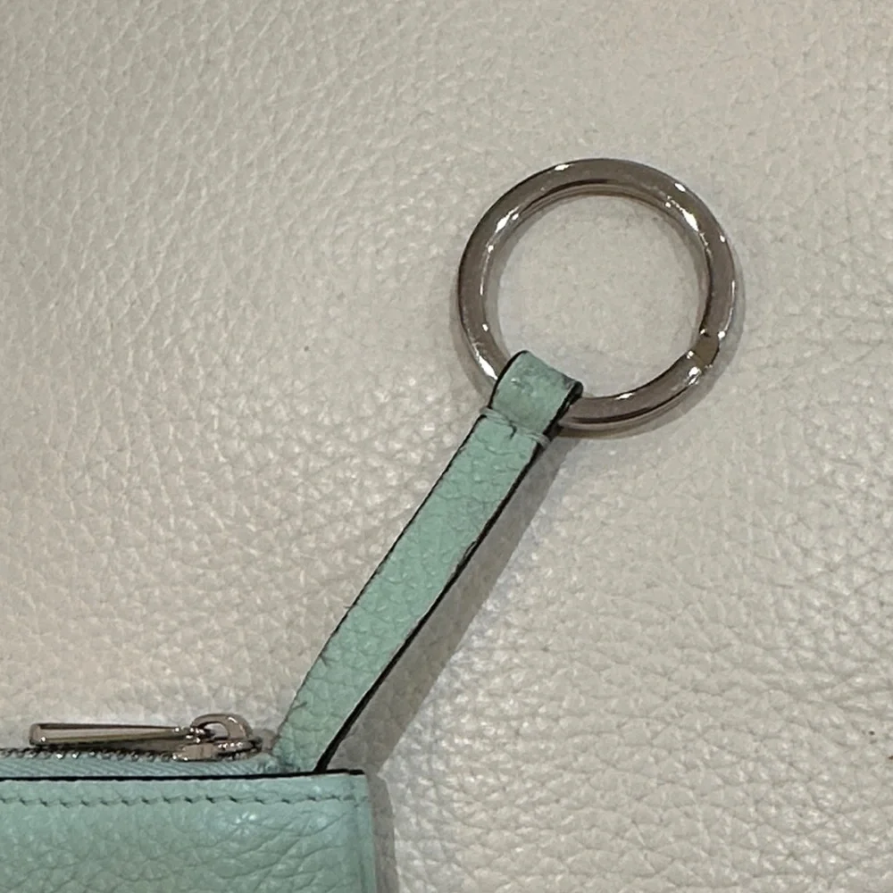 Salvatore Ferragamo Gancini With Key Ring Elegant Light Blue Leather Key Holder